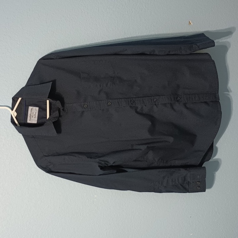 Men's Cross&Barrow Easy Care ( L ) Dark Blue Long Sleeve Shirt